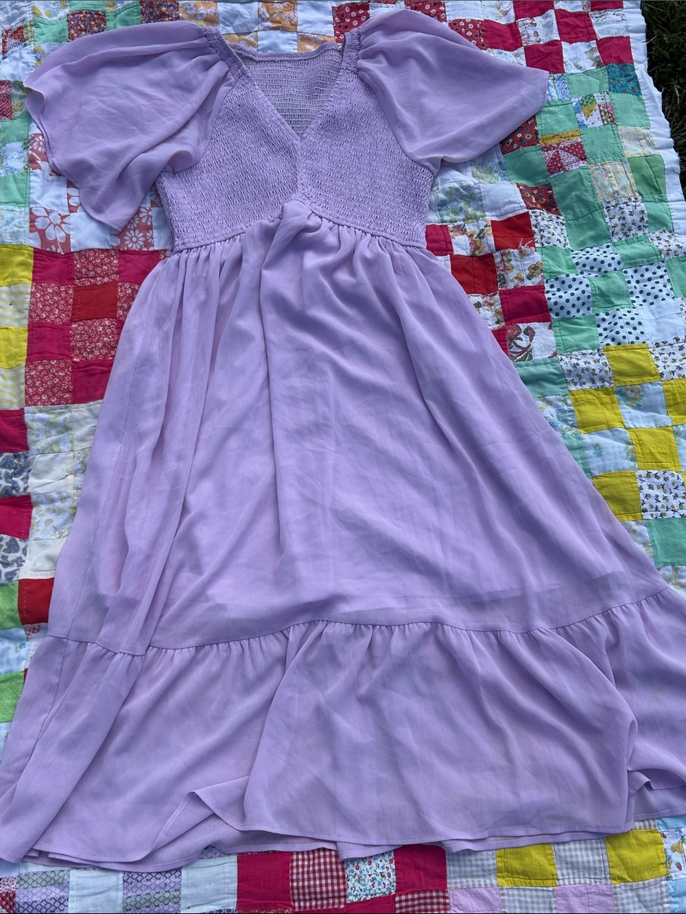 BUNDLE FOR A DISCOUNT
Lilac Puff-Sleeve Dress - Brand Unknown